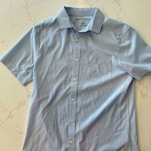 Baby blue silk Perry Ellis button up dress shirt
